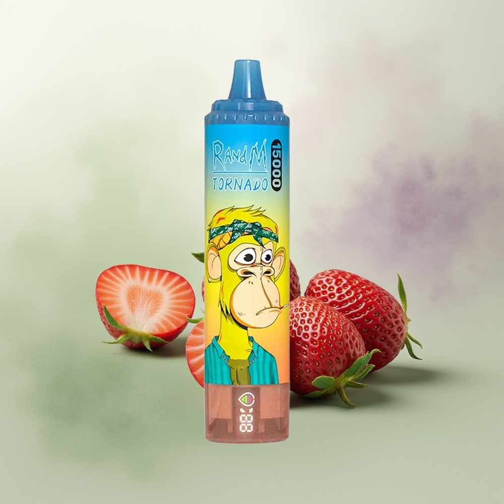 Wholesale Pakistan RandM Fumot Tornado 15000 Puffs Disposable Vape Strawberry 0%,2%,3%,5% Nicotine Contain