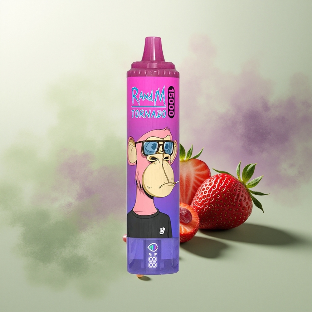 Wholesale Pakistan RandM Fumot Tornado 15000 Puffs Disposable Vape Strawberry Grape 0%,2%,3%,5% Nicotine Contain