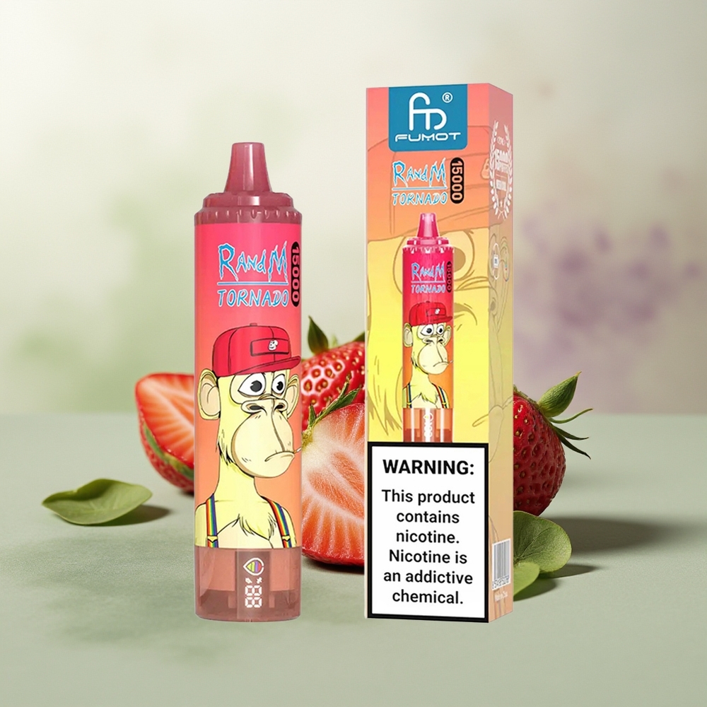 Wholesale Pakistan RandM Fumot Tornado 15000 Puffs Disposable Vape Strawberry Red Bull 0%,2%,3%,5% Nicotine Contain