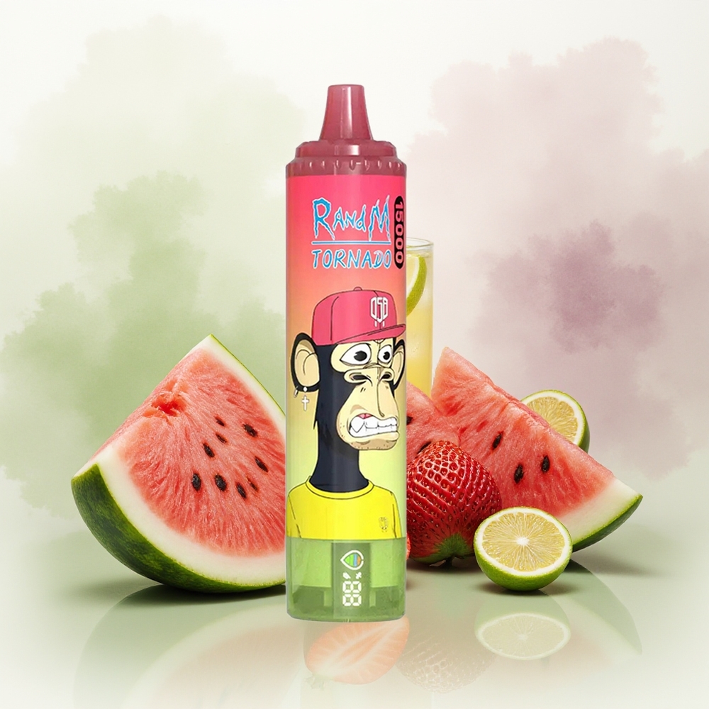 Wholesale Pakistan RandM Fumot Tornado 15000 Puffs Disposable Vape Strawberry Watermelon Lemonade 0%,2%,3%,5% Nicotine Contain