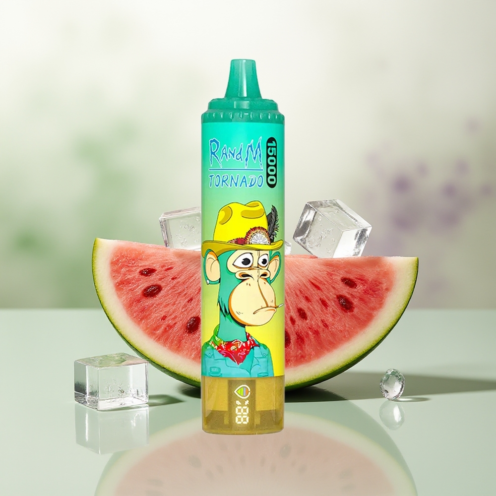 Wholesale Pakistan RandM Fumot Tornado 15000 Puffs Disposable Vape Watermelon Ice 0%,2%,3%,5% Nicotine Contain