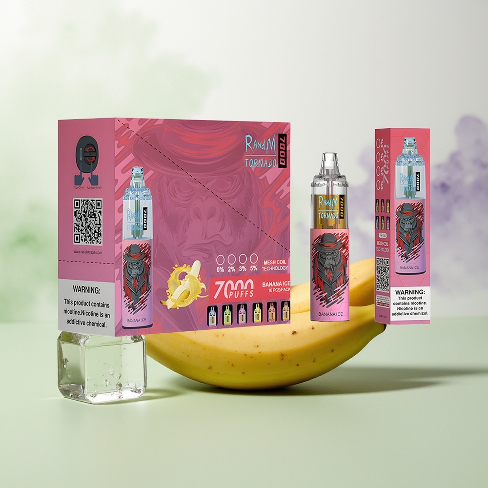 Wholesale Pakistan RandM Fumot Tornado 7000 Puffs Disposable Vape Banana Ice 0%,2%,3%,5% Nicotine Contain