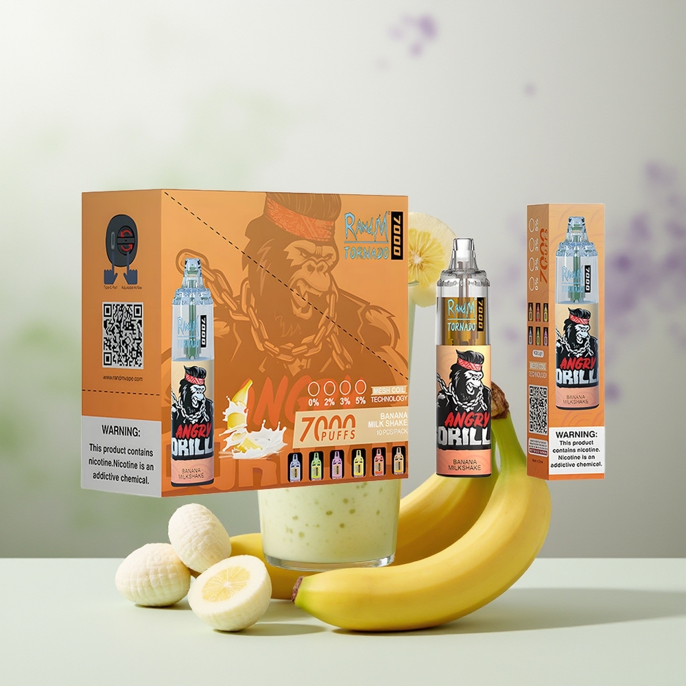 Wholesale Pakistan RandM Fumot Tornado 7000 Puffs Disposable Vape Banana Milkshake 0%,2%,3%,5% Nicotine Contain