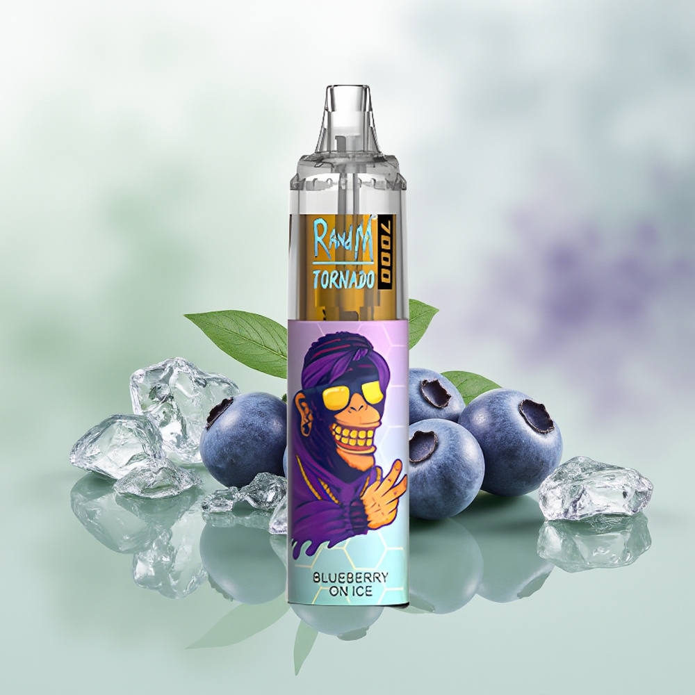 Wholesale Pakistan RandM Fumot Tornado 7000 Puffs Disposable Vape Blueberry On Ice 0%,2%,3%,5% Nicotine Contain