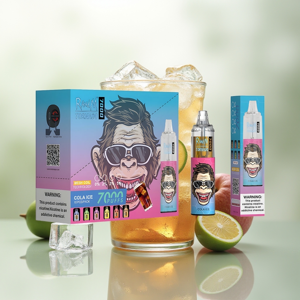 Wholesale Pakistan RandM Fumot Tornado 7000 Puffs Disposable Vape Cola Ice 0%,2%,3%,5% Nicotine Contain