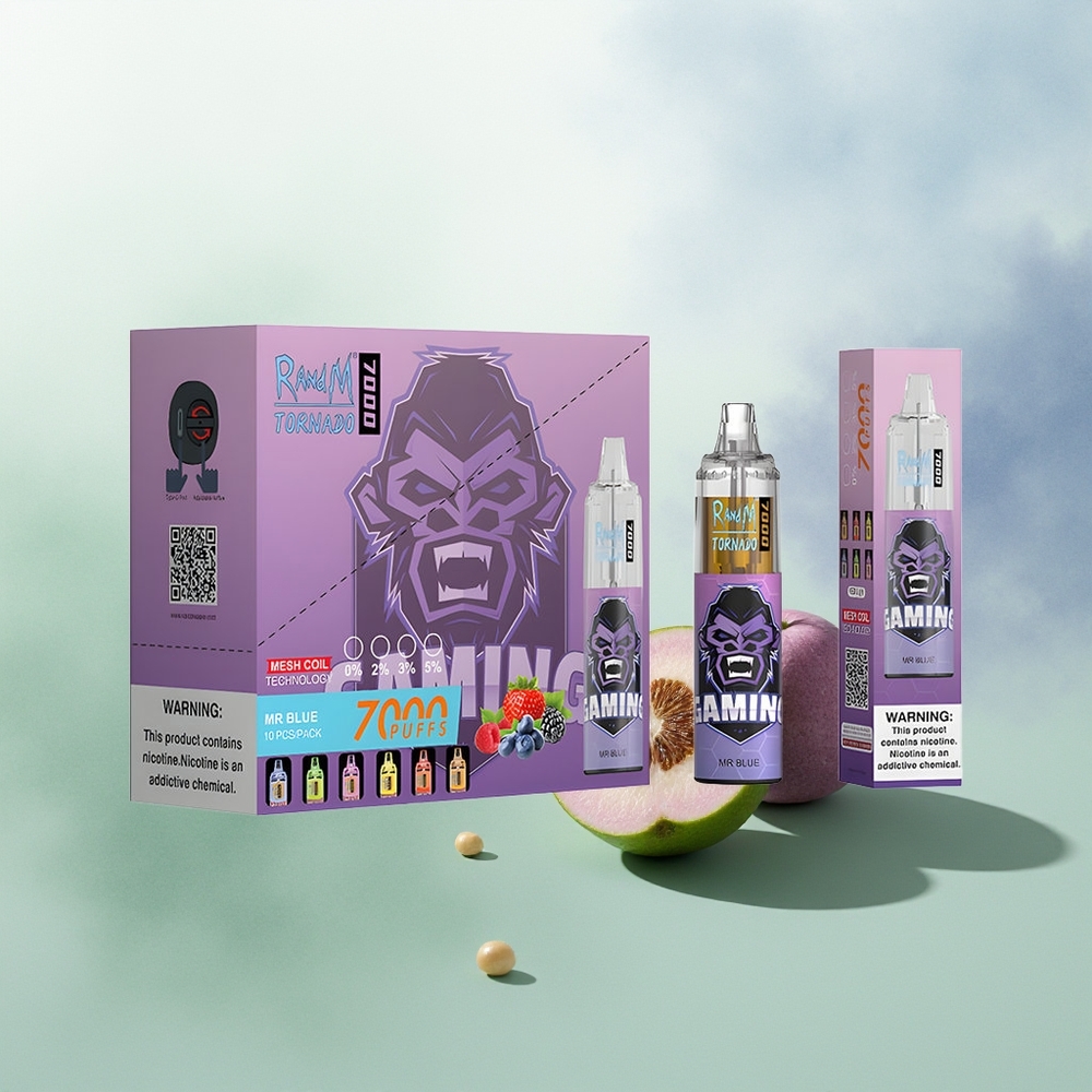 Wholesale Pakistan RandM Fumot Tornado 7000 Puffs Disposable Vape Dr. Blue 0%,2%,3%,5% Nicotine Contain