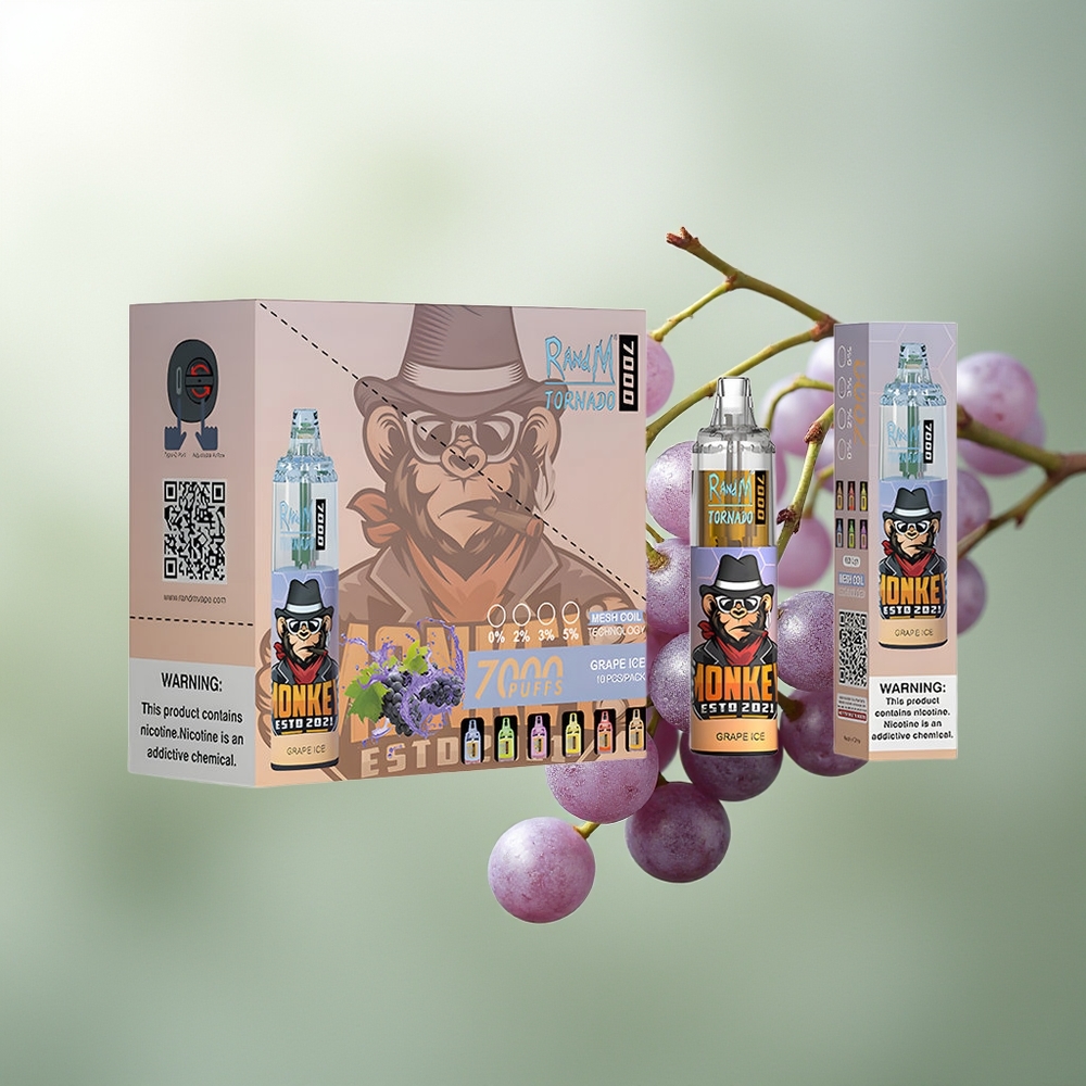 Wholesale Pakistan RandM Fumot Tornado 7000 Puffs Disposable Vape Grape Ice 0%,2%,3%,5% Nicotine Contain