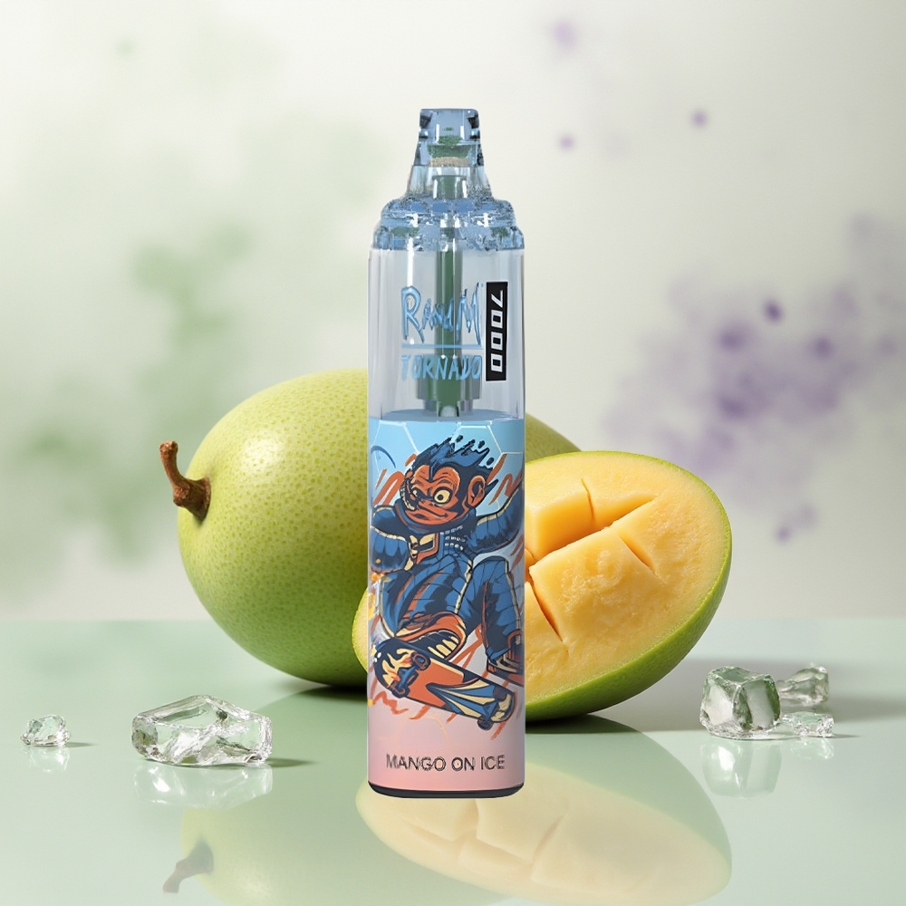 Wholesale Pakistan RandM Fumot Tornado 7000 Puffs Disposable Vape Mango On Ice 0%,2%,3%,5% Nicotine Contain