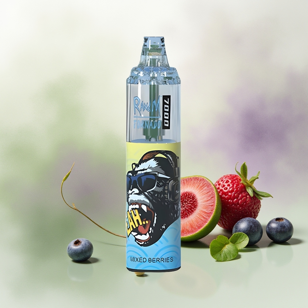 Wholesale Pakistan RandM Fumot Tornado 7000 Puffs Disposable Vape Mixed Berries 0%,2%,3%,5% Nicotine Contain