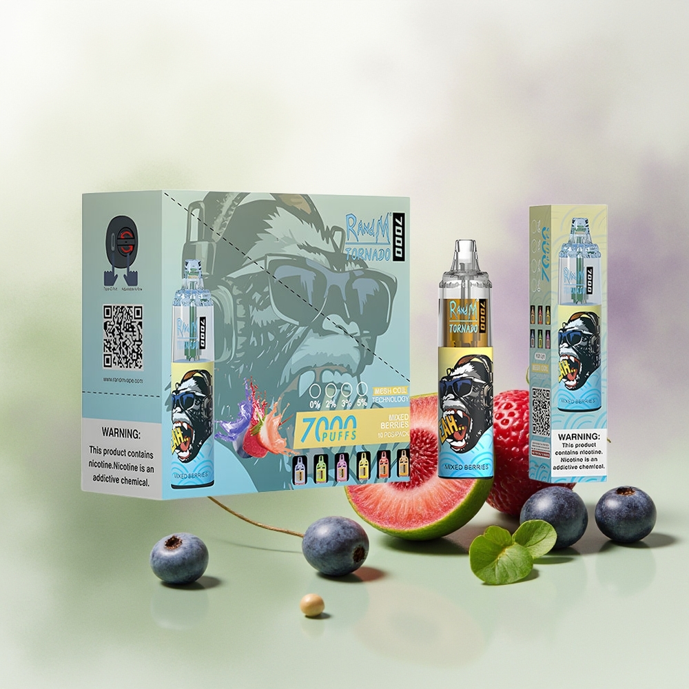 Wholesale Pakistan RandM Fumot Tornado 7000 Puffs Disposable Vape Mixed Berries 0%,2%,3%,5% Nicotine Contain