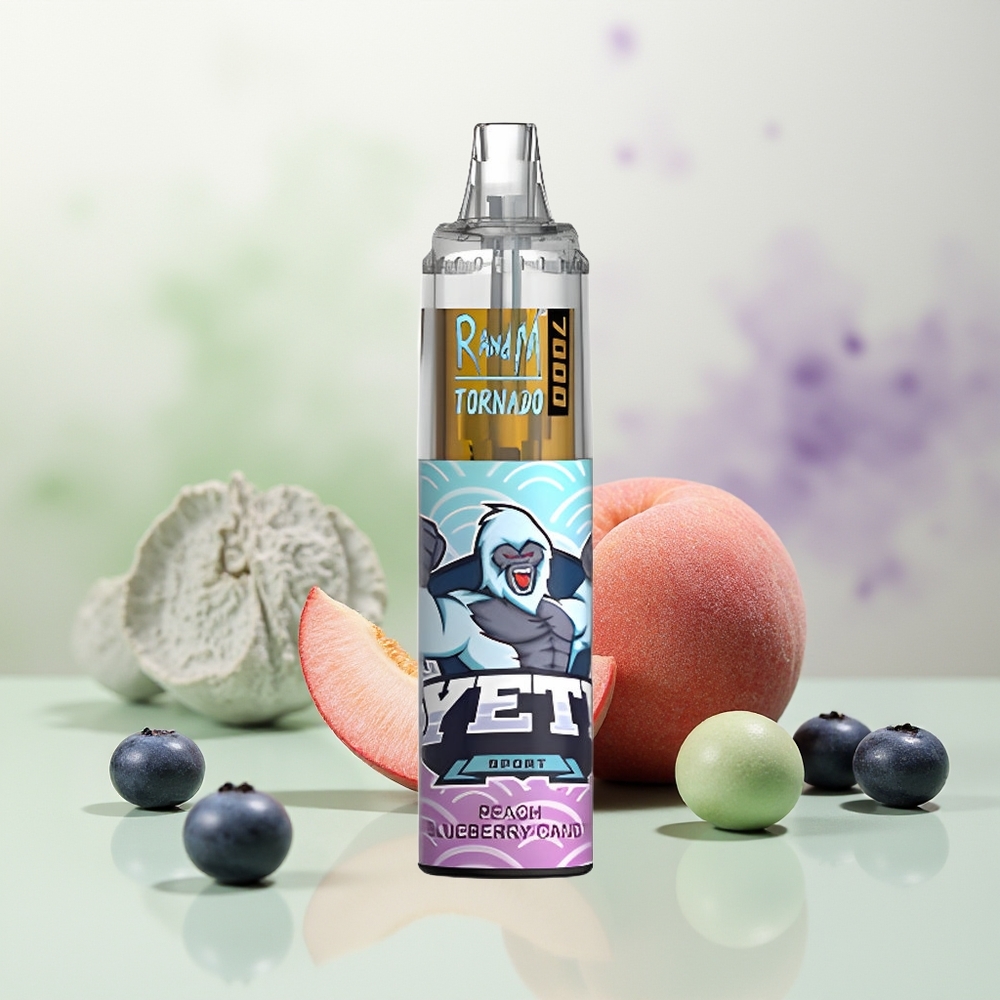 Wholesale Pakistan RandM Fumot Tornado 7000 Puffs Disposable Vape Peach Blueberry Candy 0%,2%,3%,5% Nicotine Contain