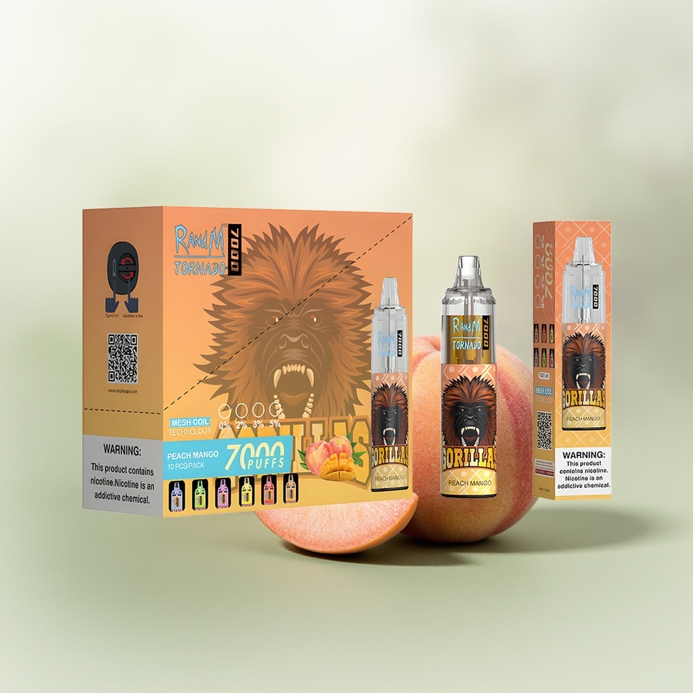Wholesale Pakistan RandM Fumot Tornado 7000 Puffs Disposable Vape Peach Mango 0%,2%,3%,5% Nicotine Contain