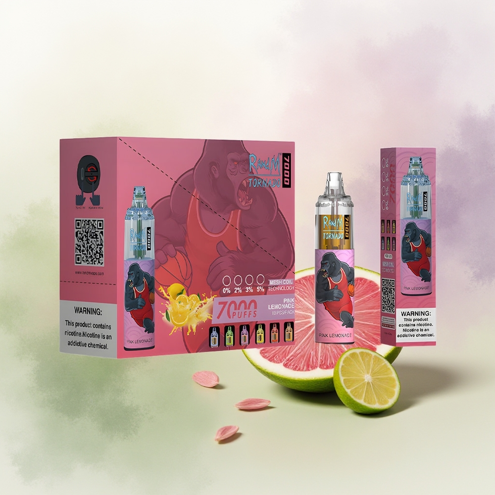 Wholesale Pakistan RandM Fumot Tornado 7000 Puffs Disposable Vape Pink Lemonade 0%,2%,3%,5% Nicotine Contain