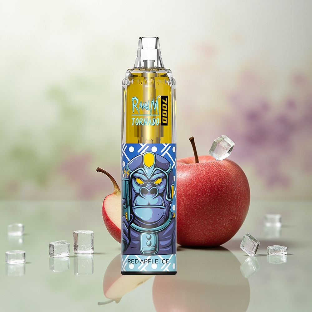 Wholesale Pakistan RandM Fumot Tornado 7000 Puffs Disposable Vape Red Apple Ice 0%,2%,3%,5% Nicotine Contain