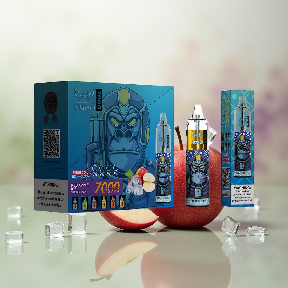 Wholesale Pakistan RandM Fumot Tornado 7000 Puffs Disposable Vape Red Apple Ice 0%,2%,3%,5% Nicotine Contain