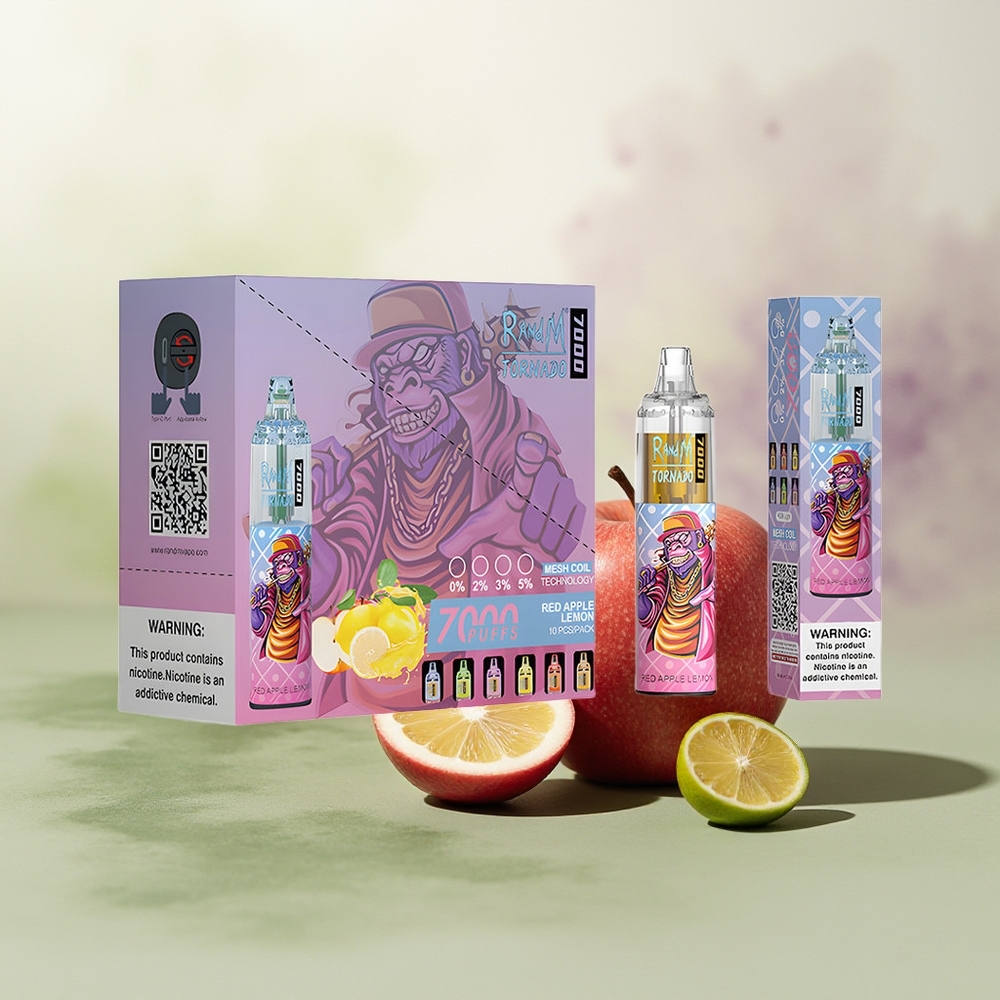 Wholesale Pakistan RandM Fumot Tornado 7000 Puffs Disposable Vape Red Apple Lemon 0%,2%,3%,5% Nicotine Contain