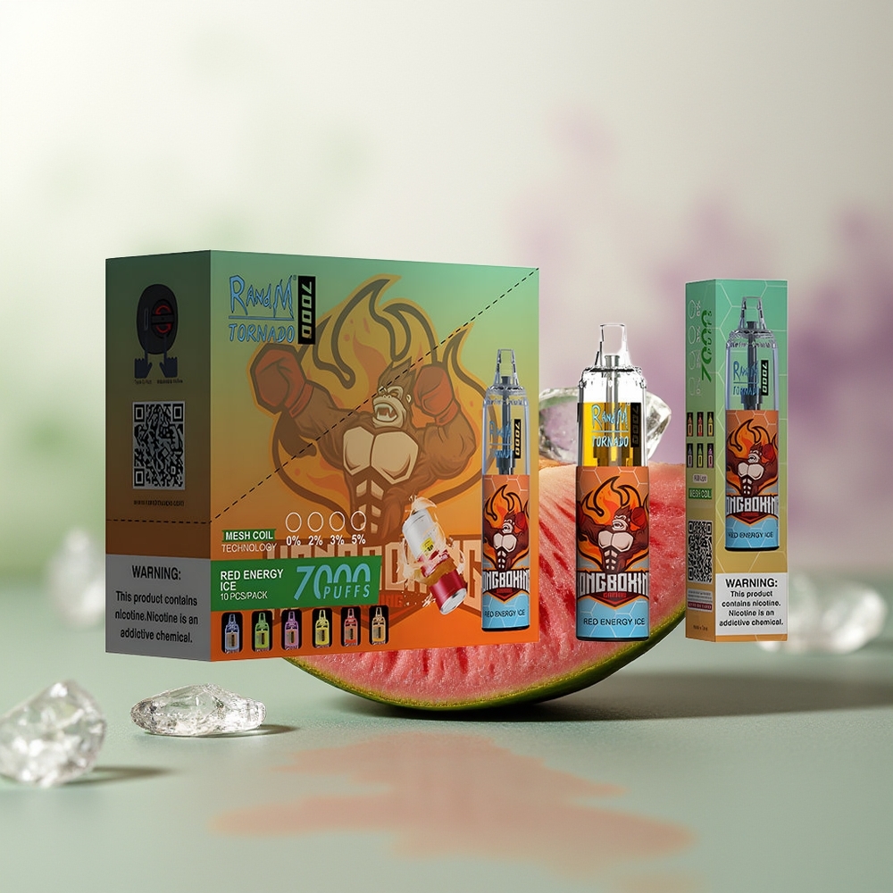 Wholesale Pakistan RandM Fumot Tornado 7000 Puffs Disposable Vape Red Energy Ice 0%,2%,3%,5% Nicotine Contain