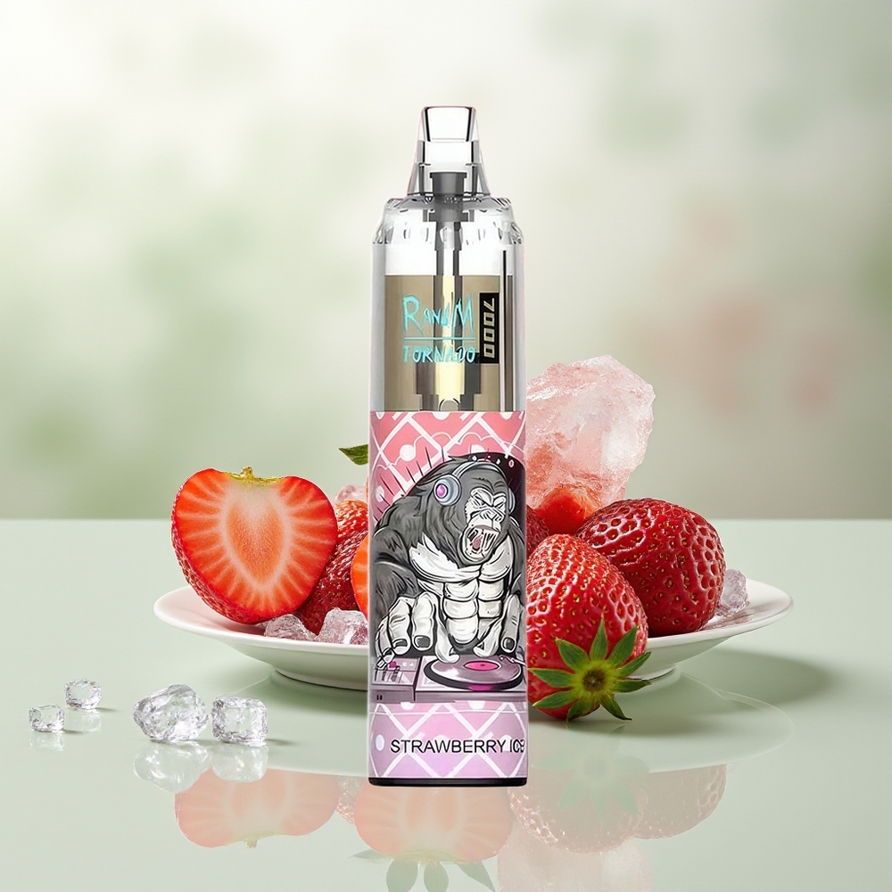 Wholesale Pakistan RandM Fumot Tornado 7000 Puffs Disposable Vape Strawberry Ice 0%,2%,3%,5% Nicotine Contain