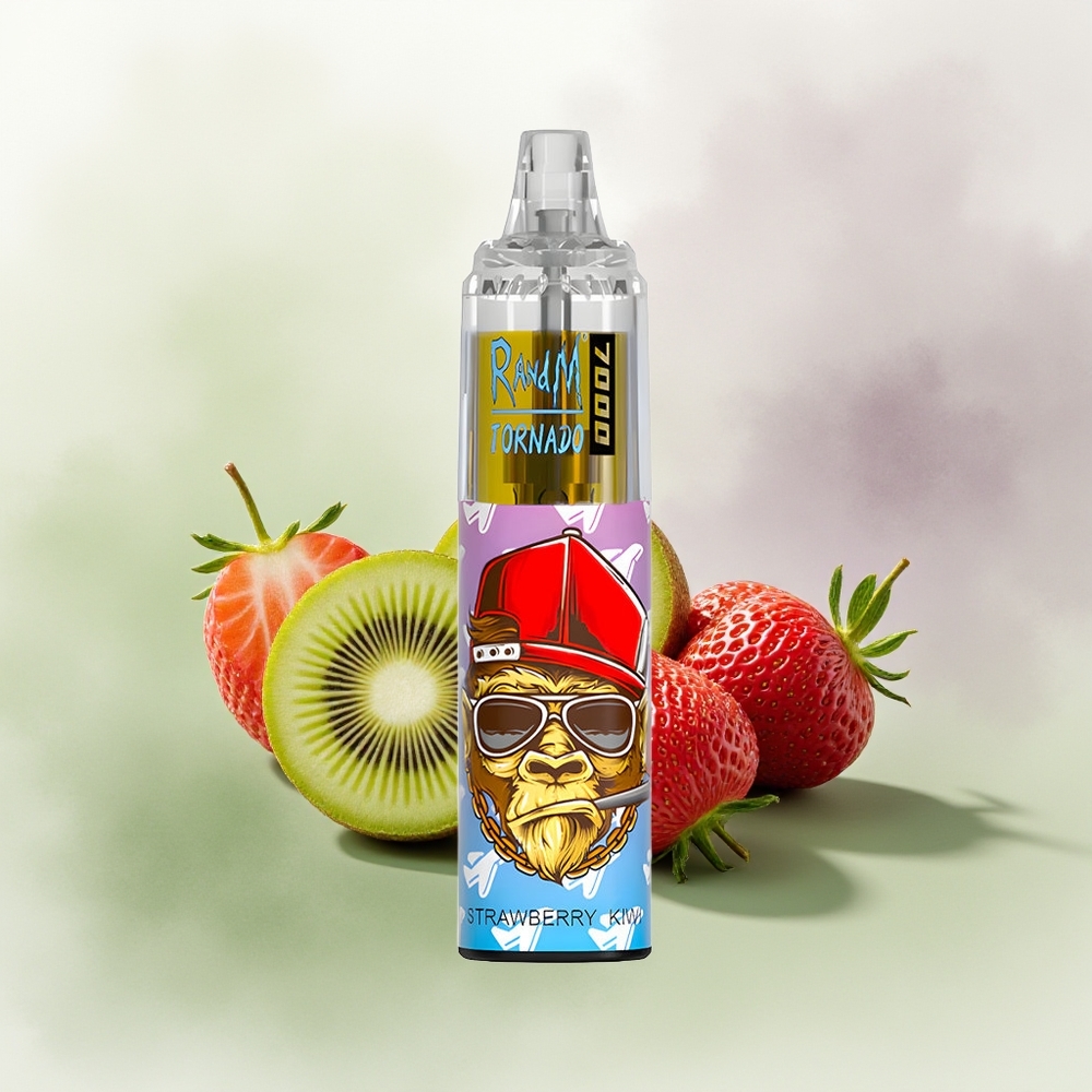 Wholesale Pakistan RandM Fumot Tornado 7000 Puffs Disposable Vape Strawberry Kiwi 0%,2%,3%,5% Nicotine Contain