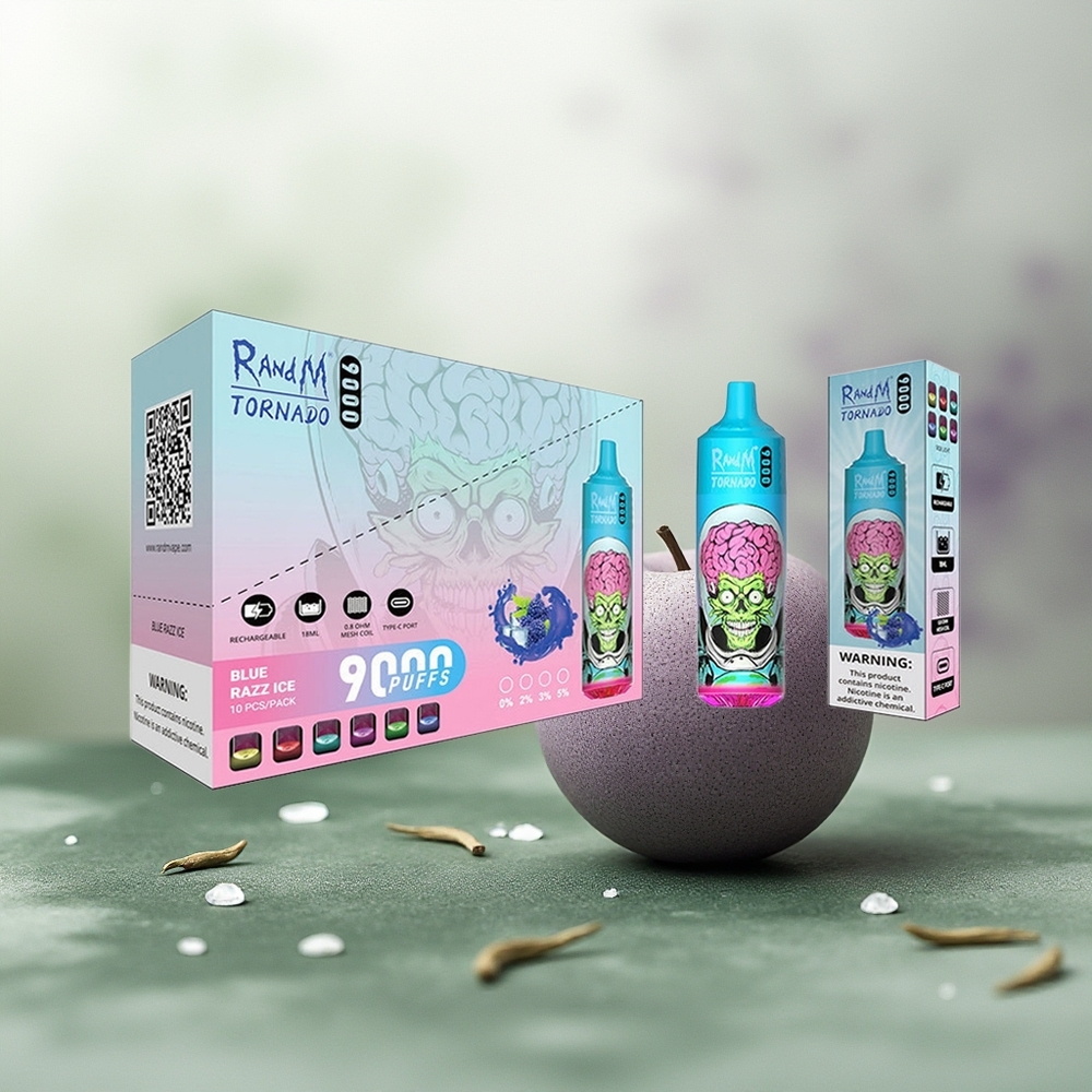 Wholesale Pakistan RandM Fumot Tornado 9000 Puffs Disposable Vape Black Dragon Ice