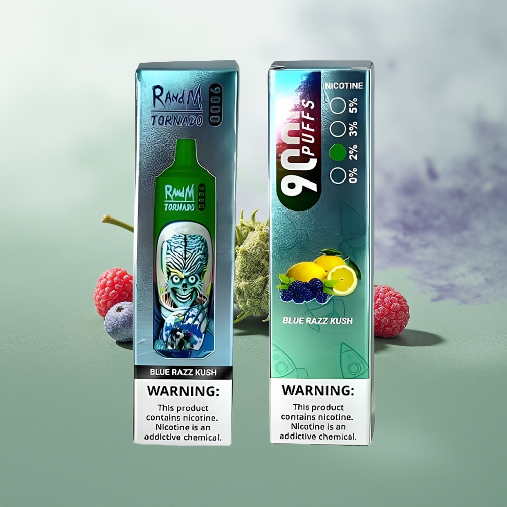 Wholesale Pakistan RandM Fumot Tornado 9000 Puffs Disposable Vape Blue Razz Kush