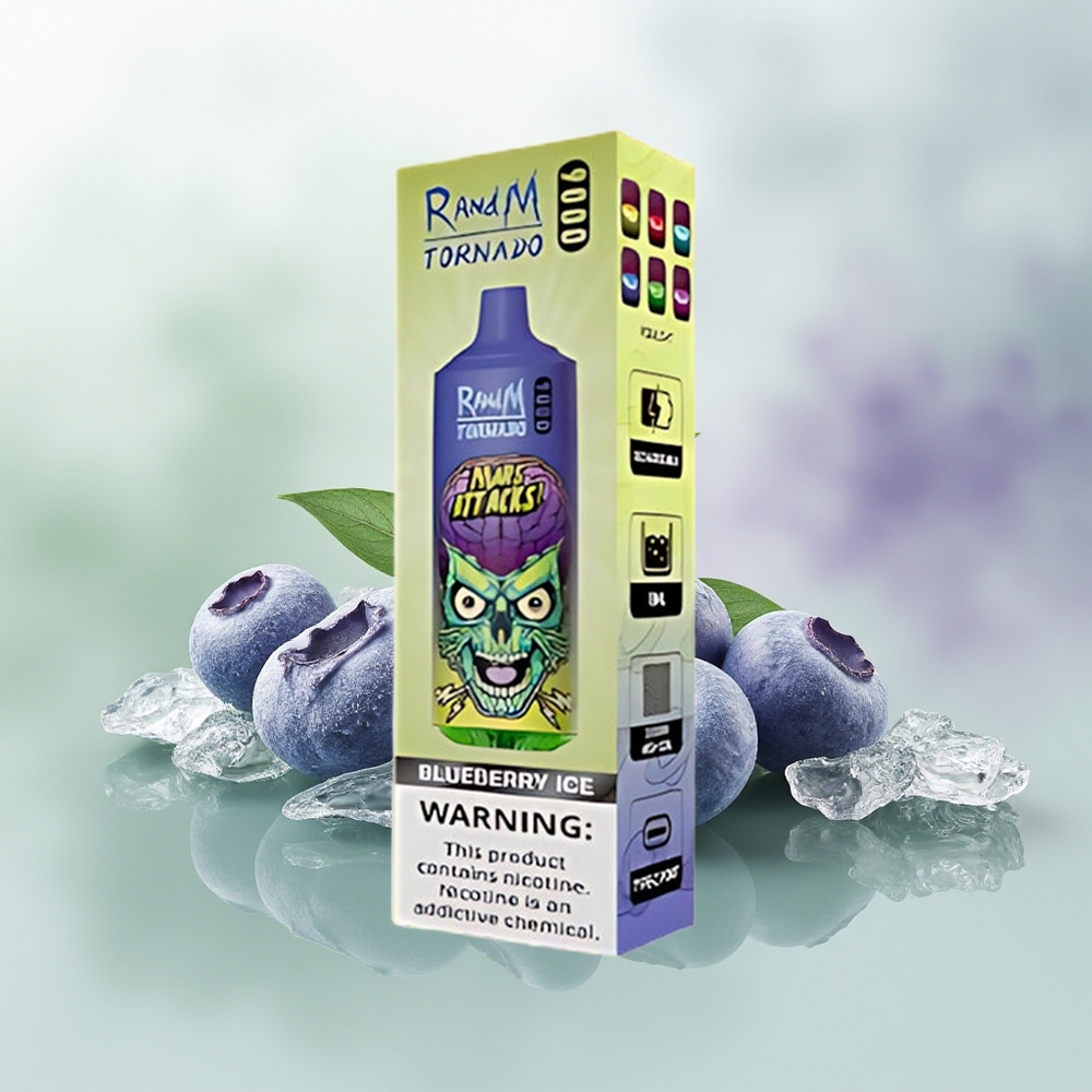 Wholesale Pakistan RandM Fumot Tornado 9000 Puffs Disposable Vape Blueberry Ice