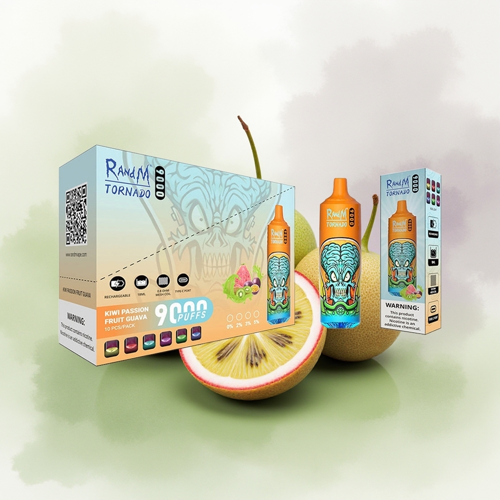 Wholesale Pakistan RandM Fumot Tornado 9000 Puffs Disposable Vape Kiwi Passion Fruit Guava