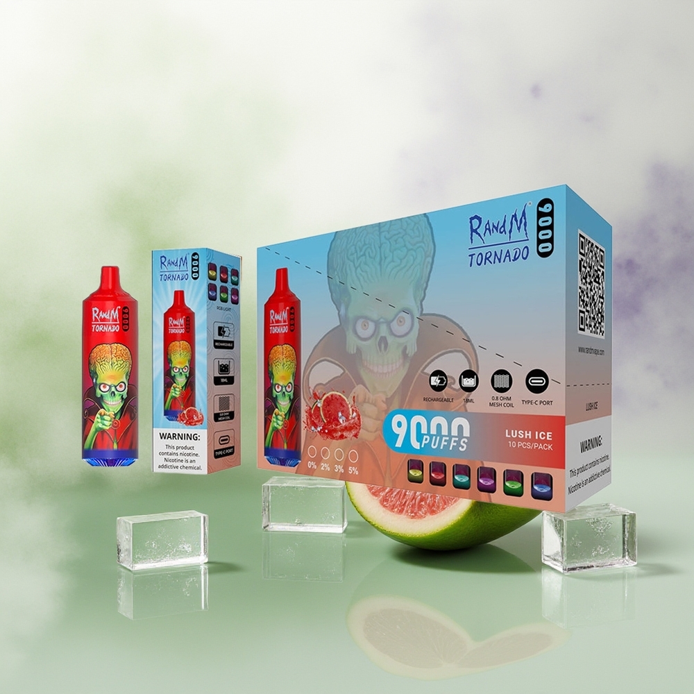 Wholesale Pakistan RandM Fumot Tornado 9000 Puffs Disposable Vape Lush Ice