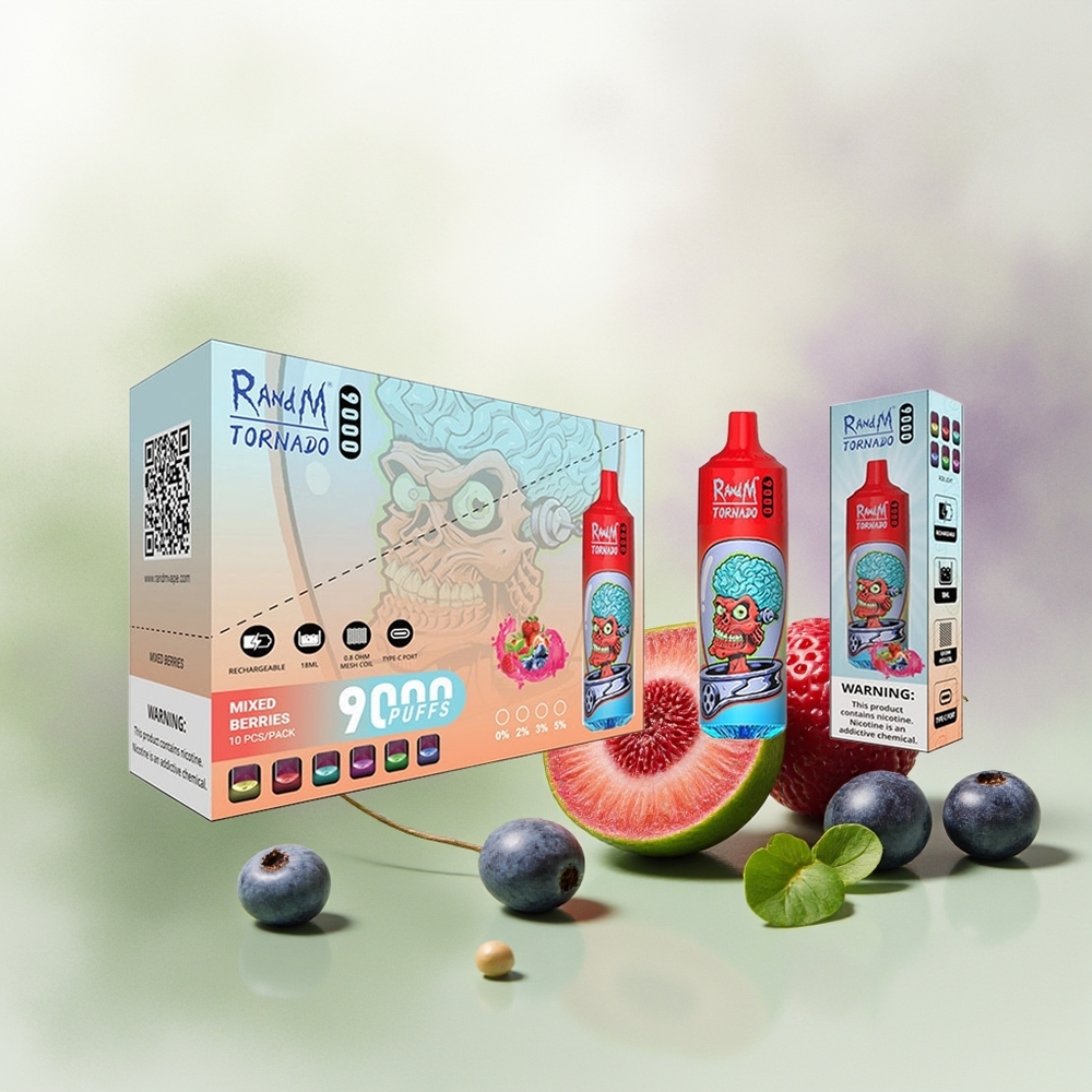Wholesale Pakistan RandM Fumot Tornado 9000 Puffs Disposable Vape Mixed Berries