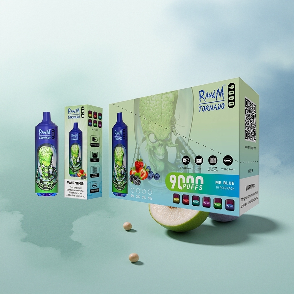 Wholesale Pakistan RandM Fumot Tornado 9000 Puffs Disposable Vape Mr Blue