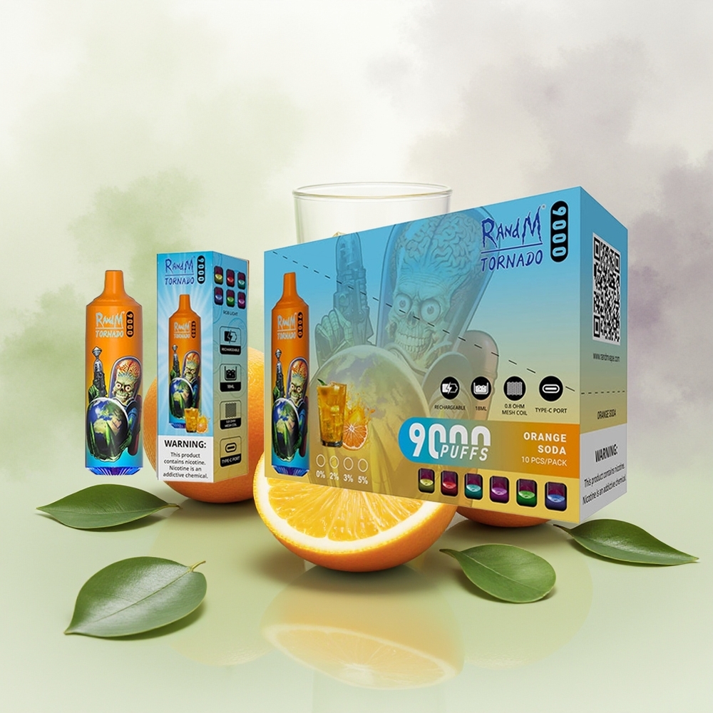Wholesale Pakistan RandM Fumot Tornado 9000 Puffs Disposable Vape Orange Soda