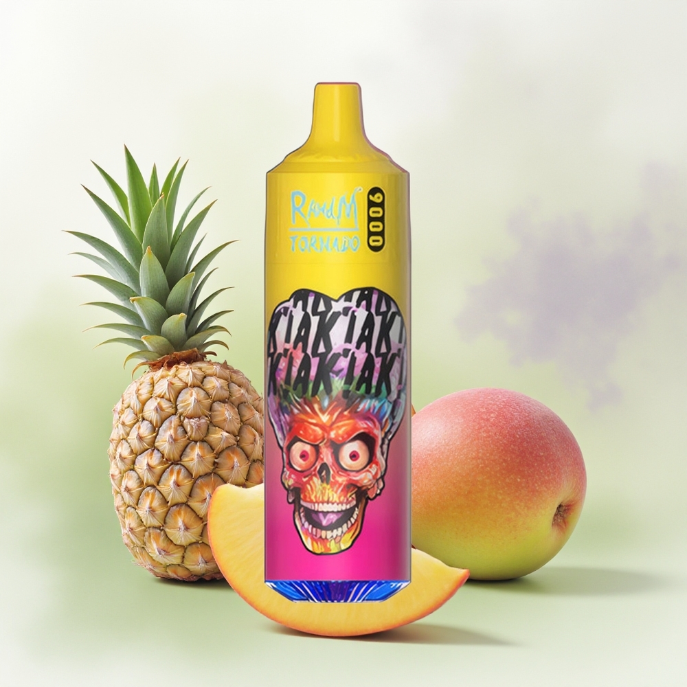 Wholesale Pakistan RandM Fumot Tornado 9000 Puffs Disposable Vape Peachy Mango Pineapple