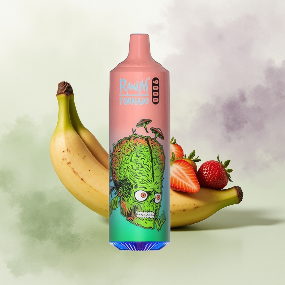 Wholesale Pakistan RandM Fumot Tornado 9000 Puffs Disposable Vape Strawberry Banana