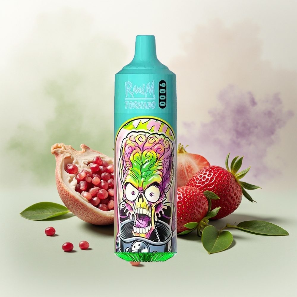 Wholesale Pakistan RandM Fumot Tornado 9000 Puffs Disposable Vape Strawberry Pomegranate