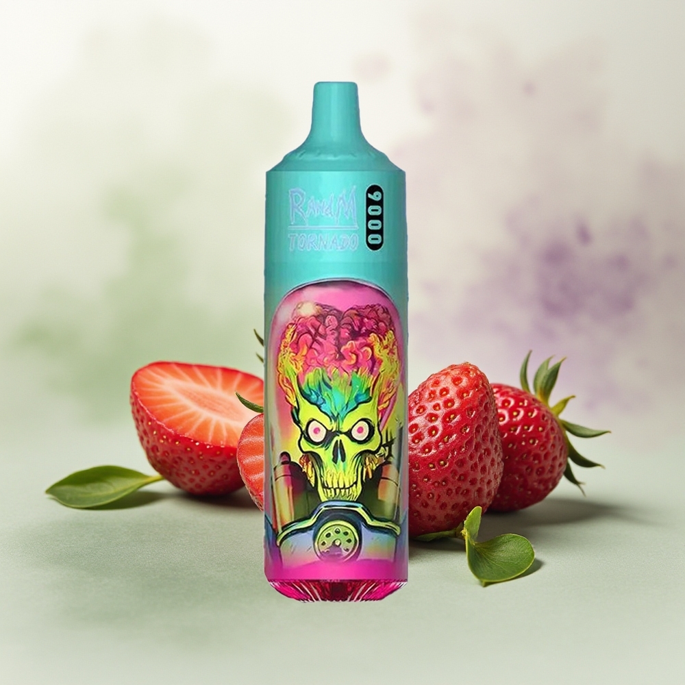 Wholesale Pakistan RandM Fumot Tornado 9000 Puffs Disposable Vape Strawberry Raspberry