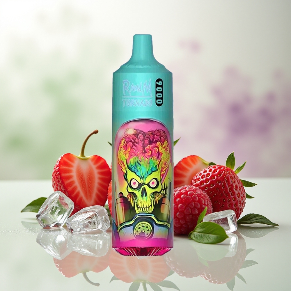 Wholesale Pakistan RandM Fumot Tornado 9000 Puffs Disposable Vape Strawberry Raspberry Cherry Ice