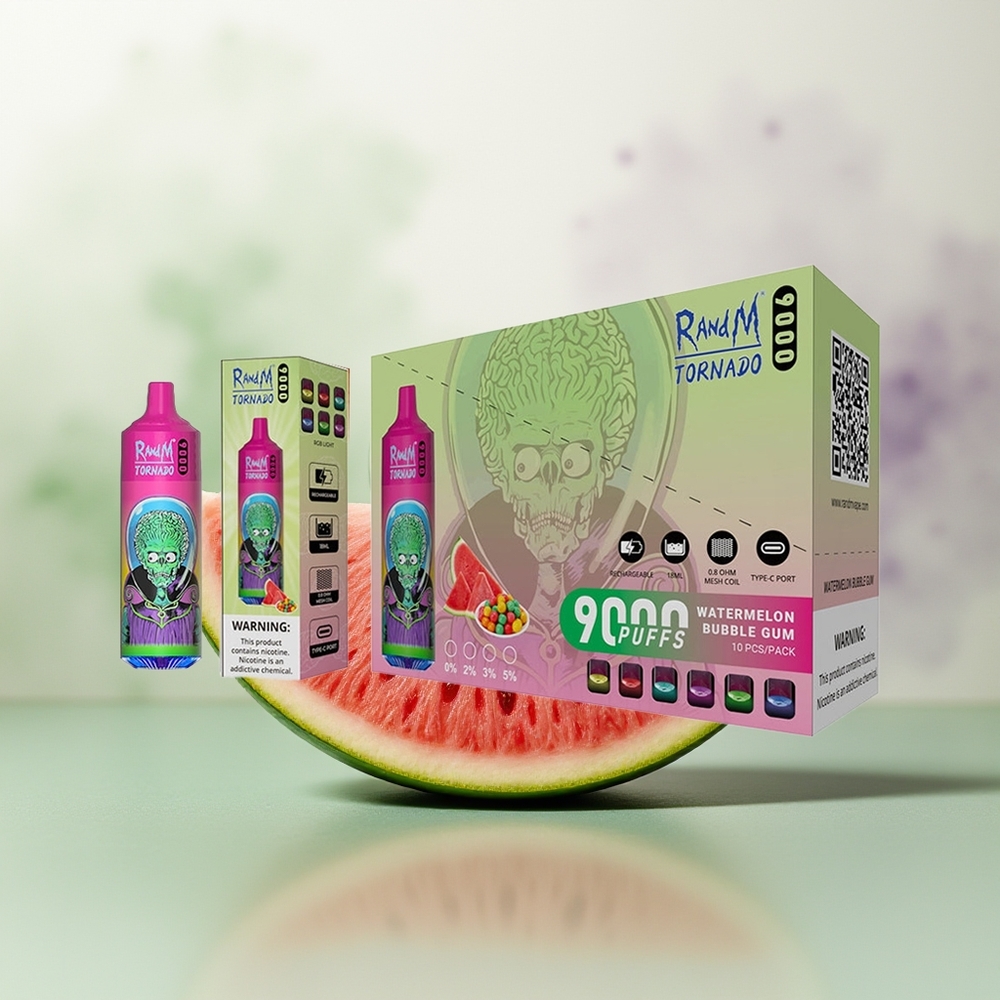Wholesale Pakistan RandM Fumot Tornado 9000 Puffs Disposable Vape Watermelon Bubble Gum
