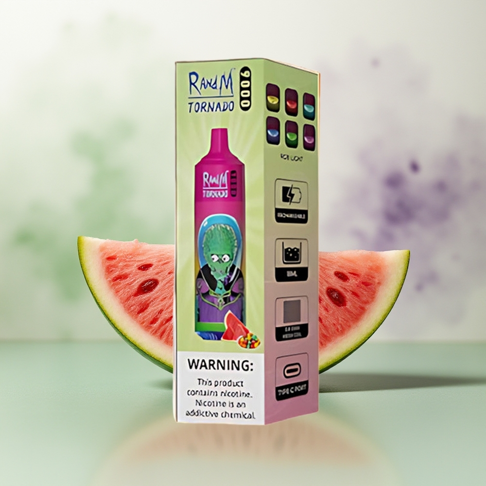 Wholesale Pakistan RandM Fumot Tornado 9000 Puffs Disposable Vape Watermelon Bubble Gum