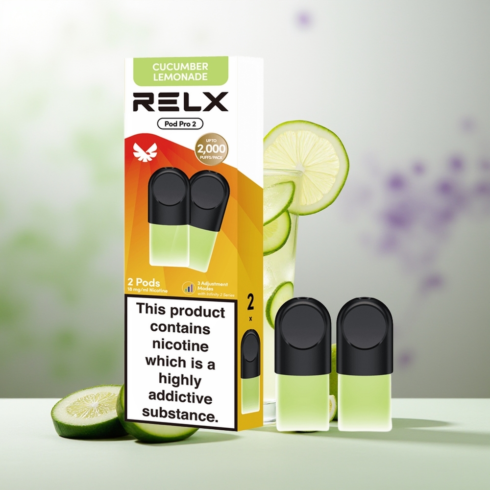 Wholesale Pakistan Relx Pod Pro 2 Vape Device Beverage-Cucumber Lemonade 18mg/ml Nicotine Contain
