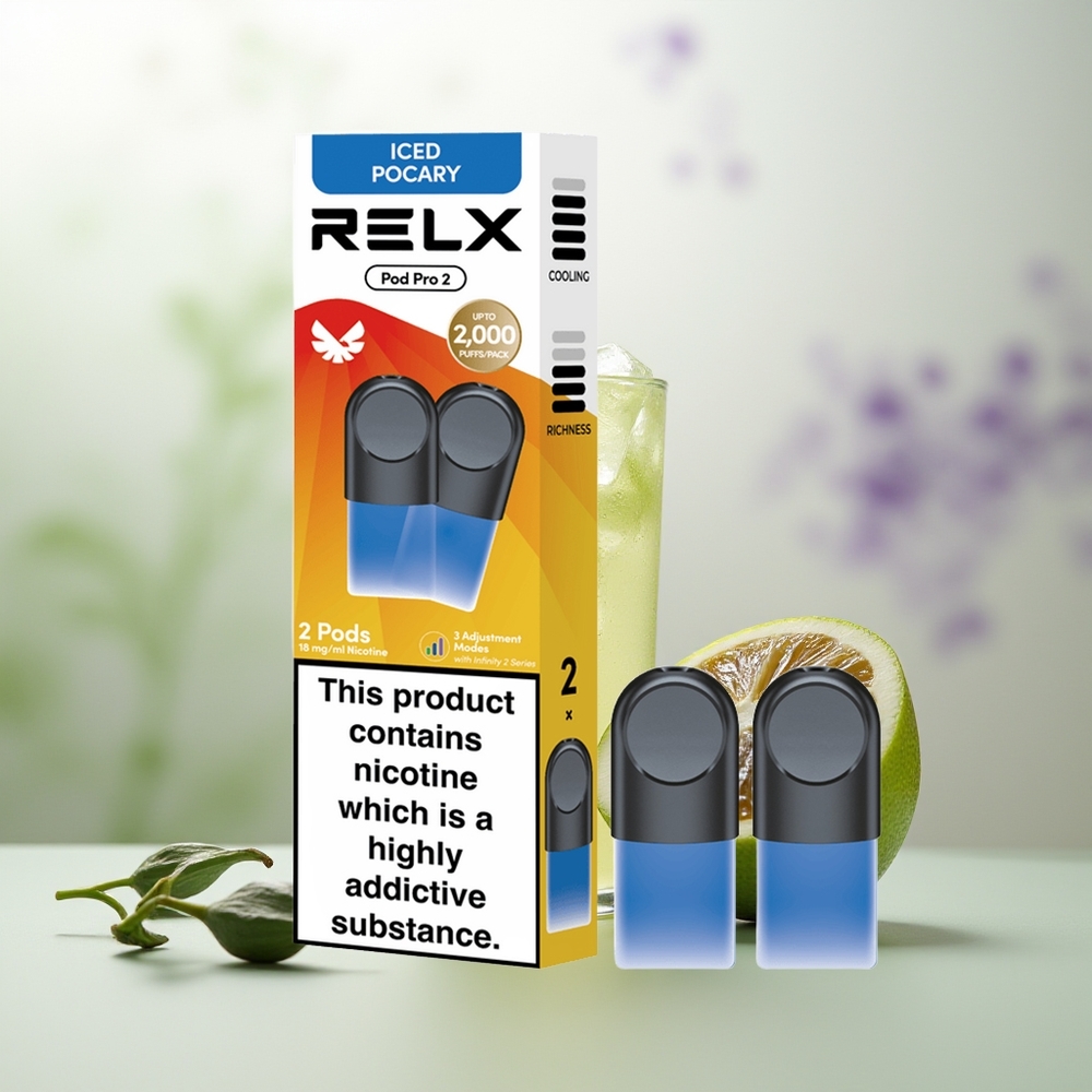Wholesale Pakistan Relx Pod Pro 2 Vape Device Beverage-Iced Pocary 18mg/ml Nicotine Contain