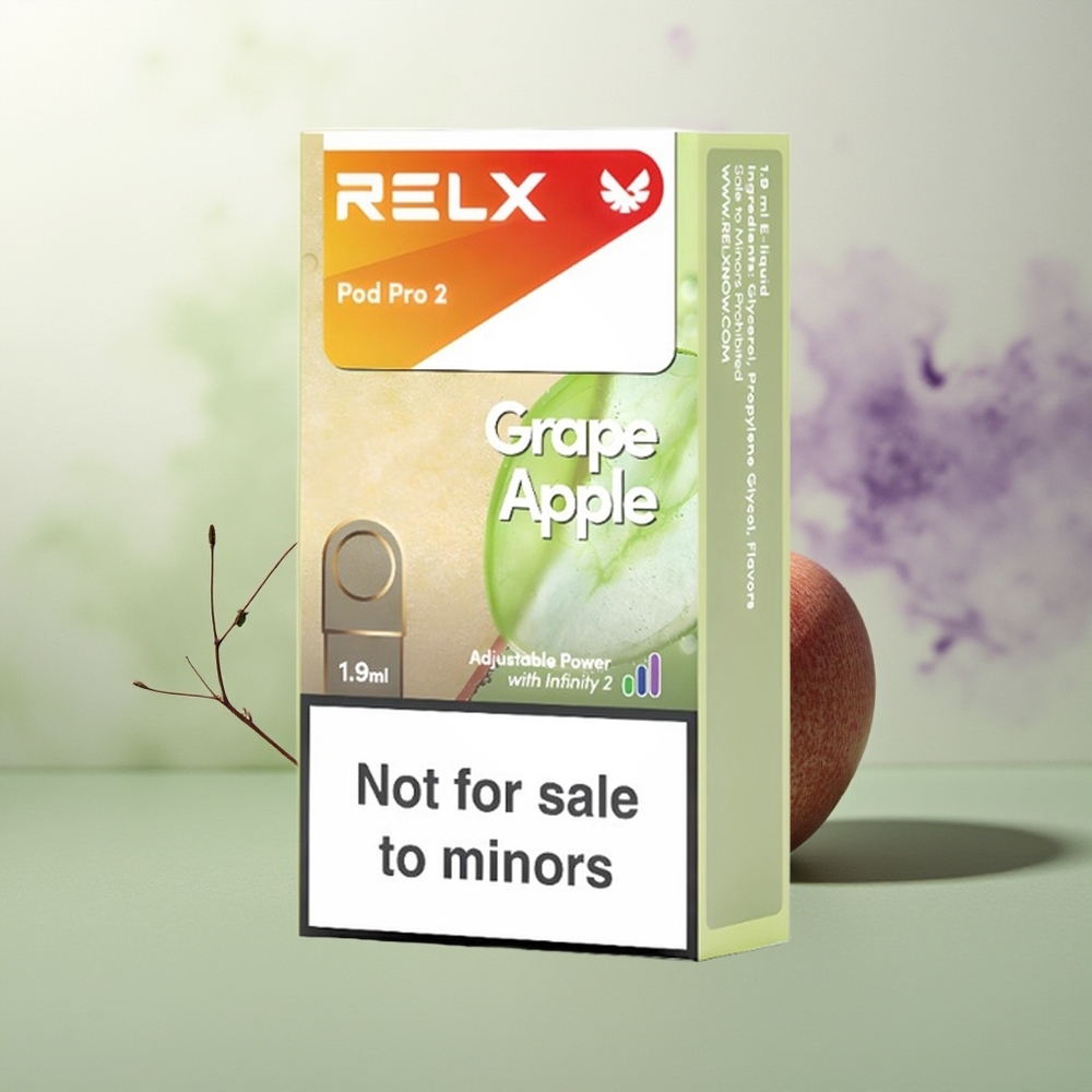 Wholesale Pakistan Relx Pod Pro 2 Vape Device Grape Apple 0mg/ml Nicotine Contain