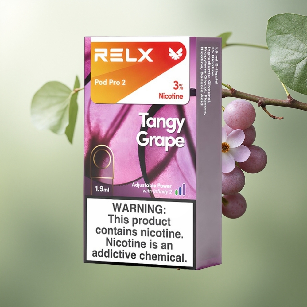 Wholesale Pakistan Relx Pod Pro 2 Vape Device Tangy Grape 30mg/ml Nicotine Contain