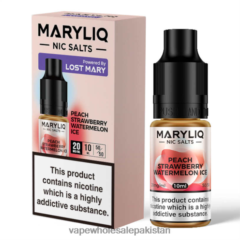 Vape Wholesale Pakistan Peach Strawberry Watermelon Ice D42RL451 LOST MARY MARYLIQ Nic Salts - 10ml - 20mg