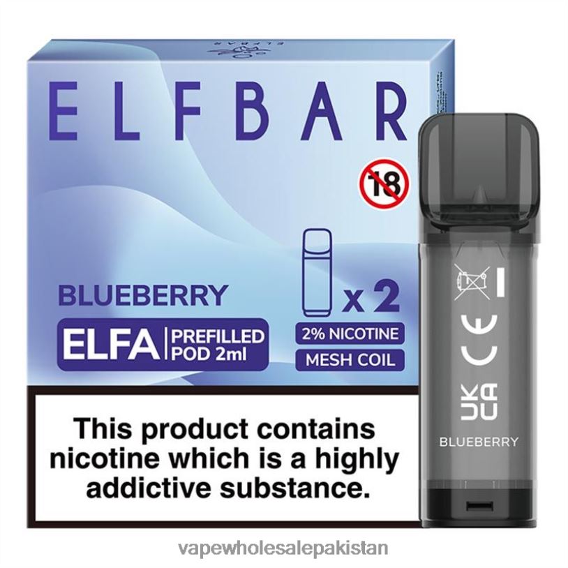 E Cig Wholesale Blueberry D42RL316 ELFBAR Elfa Pre-Filled Pod - 2ml - 20mg (2 Pack)