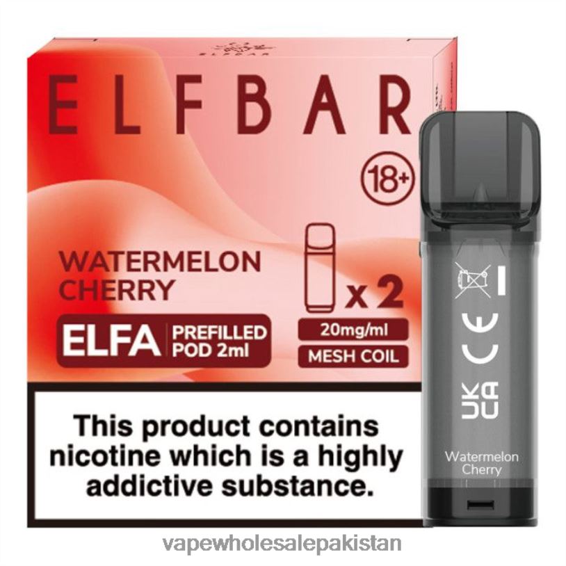 E Cigarettes Wholesale Suppliers Watermelon Cherry D42RL329 ELFBAR Elfa Pre-Filled Pod - 2ml - 20mg (2 Pack)