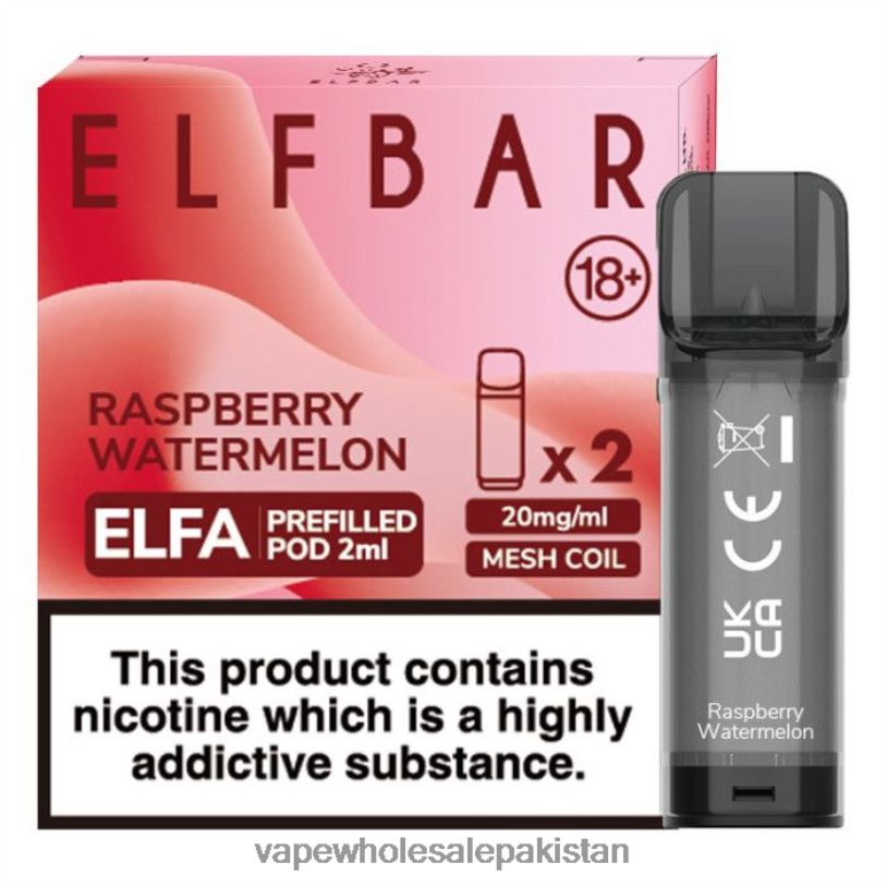 Electronic Cigarette Wholesale Price Raspberry Watermelon D42RL330 ELFBAR Elfa Pre-Filled Pod - 2ml - 20mg (2 Pack)