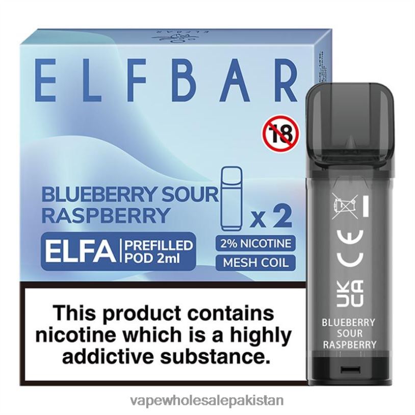 Vape Companies In Pakistan Blueberry Sour Raspberry D42RL323 ELFBAR Elfa Pre-Filled Pod - 2ml - 20mg (2 Pack)